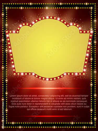 Poster Template with retro banner.  Design for presentation, concert, show