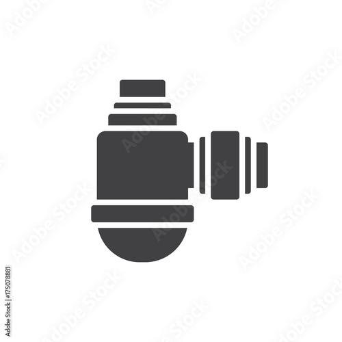 Water filter icon vector, filled flat sign, solid pictogram isolated on white. Symbol, logo illustration.