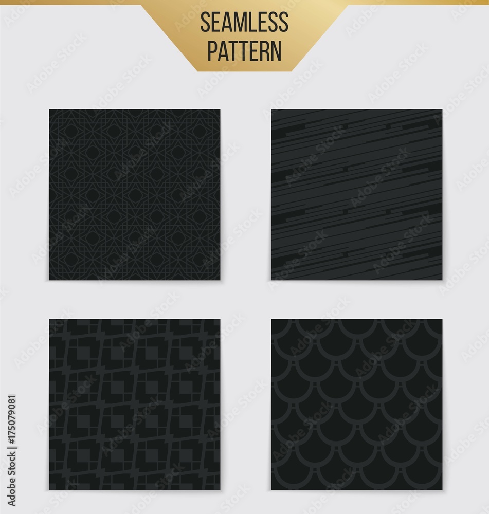 Abstract concept vector monochrome geometric pattern. Dark blue, gold minimal background. Creative illustration template. Seamless stylish texture. For wallpaper, surface, web design, textile, decor. Abstract concept vector monochrome geometric pattern. Dark blue, gold minimal background. Creative illustration template. Seamless stylish texture. For wallpaper, surface, web design, textile, decor.
