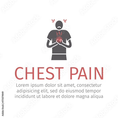 Breast pain, Flat icon