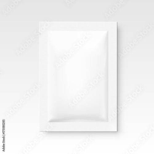 White Blank Clear Sachet On White