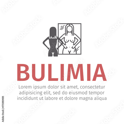 Bulimia, anorexia. flat icon. Vector