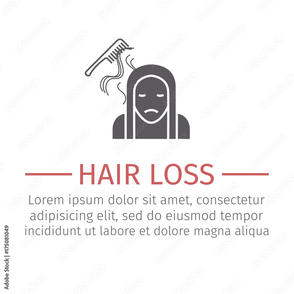 Hair Loss. Vector sign for web graphic. Hair Loss. Vector sign for web graphic.