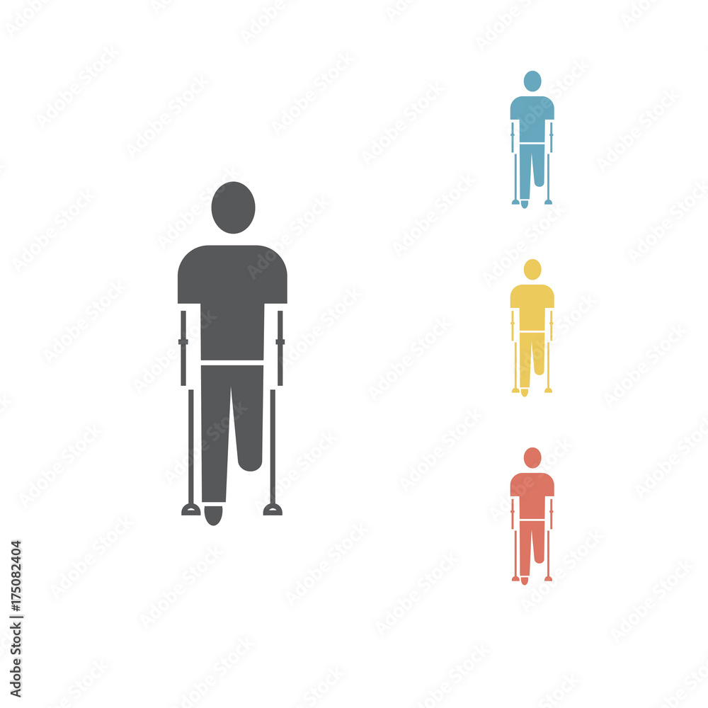 Amputee icon. Vector illustration. Amputee icon. Vector illustration.