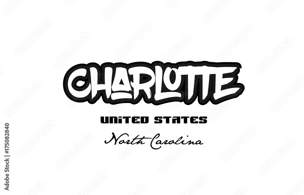United States charlotte north carolina city graffitti font typography design United States charlotte north carolina city graffitti font typography design