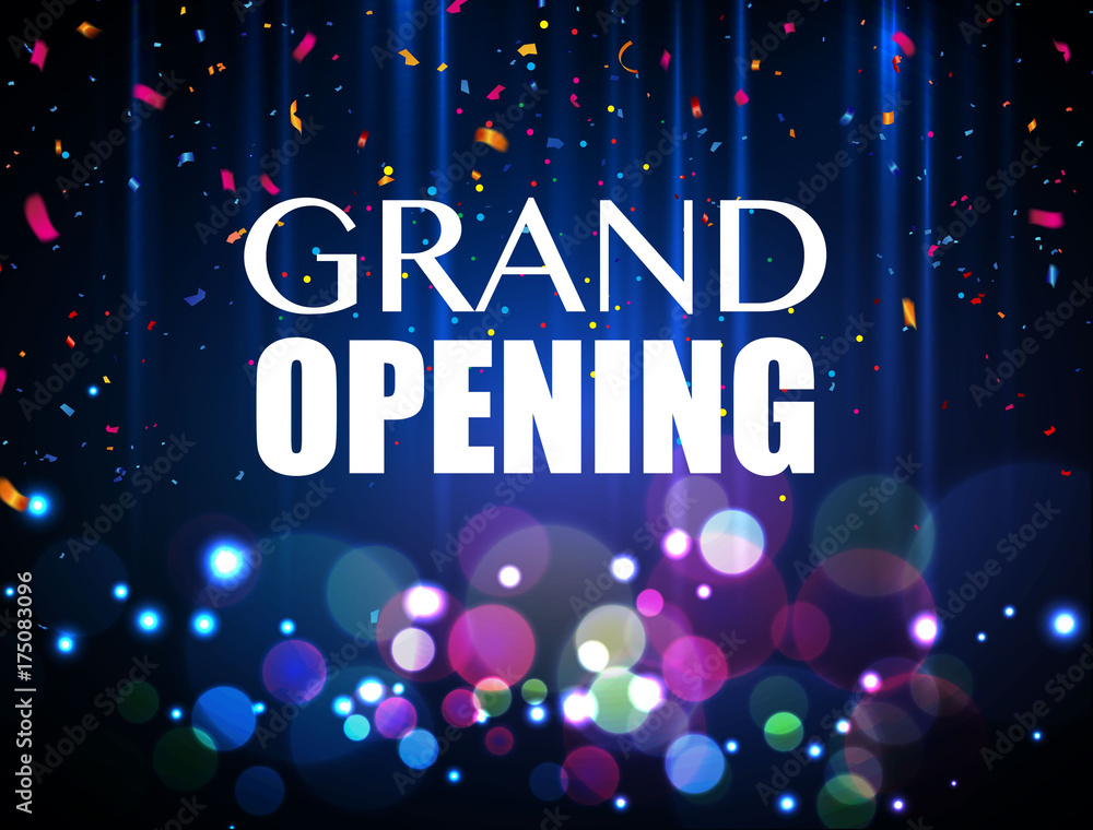 Grand opening event design confetti Grand opening event design confetti