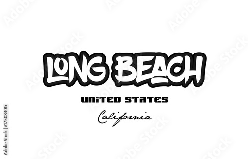 United States long beach california city graffitti font typography design