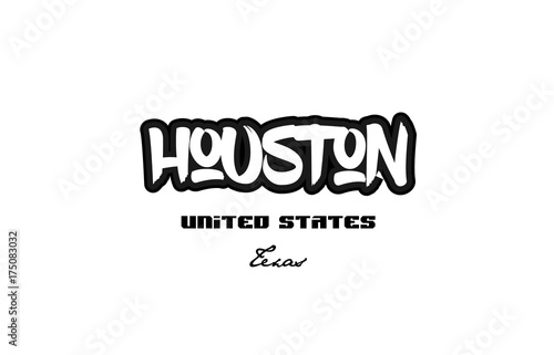 United States houston texas city graffitti font typography design