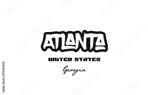 United States atlanta georgia city graffitti font typography design