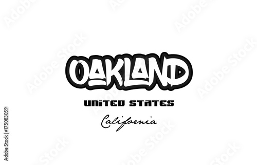 United States oakland california city graffitti font typography design