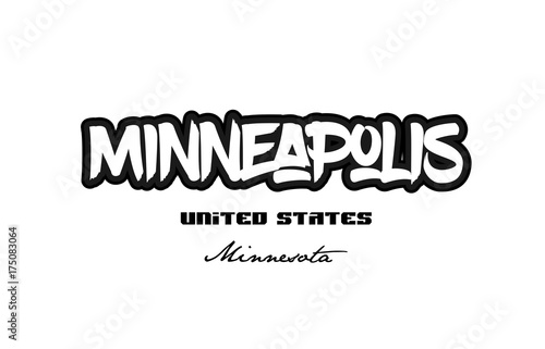 United States minneapolis minnesota city graffitti font typography design