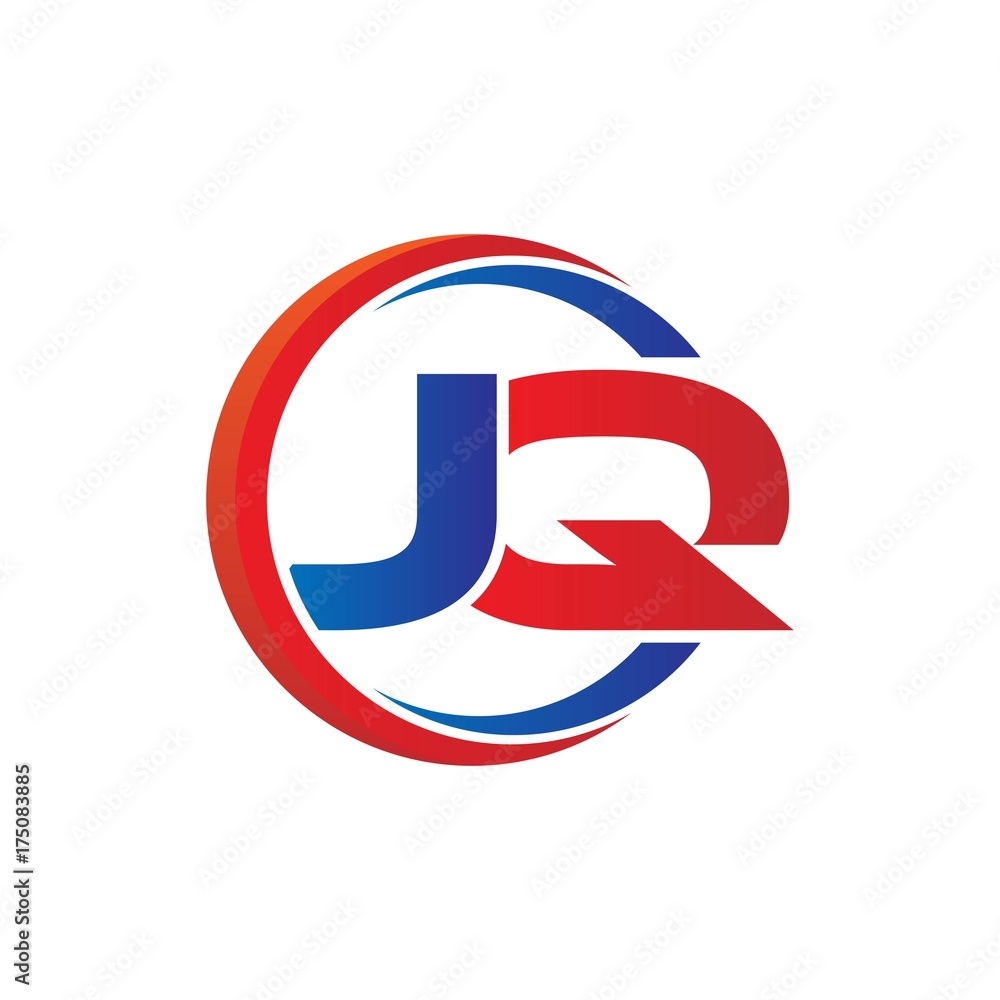 jq logo vector modern initial swoosh circle blue and red jq logo vector modern initial swoosh circle blue and red
