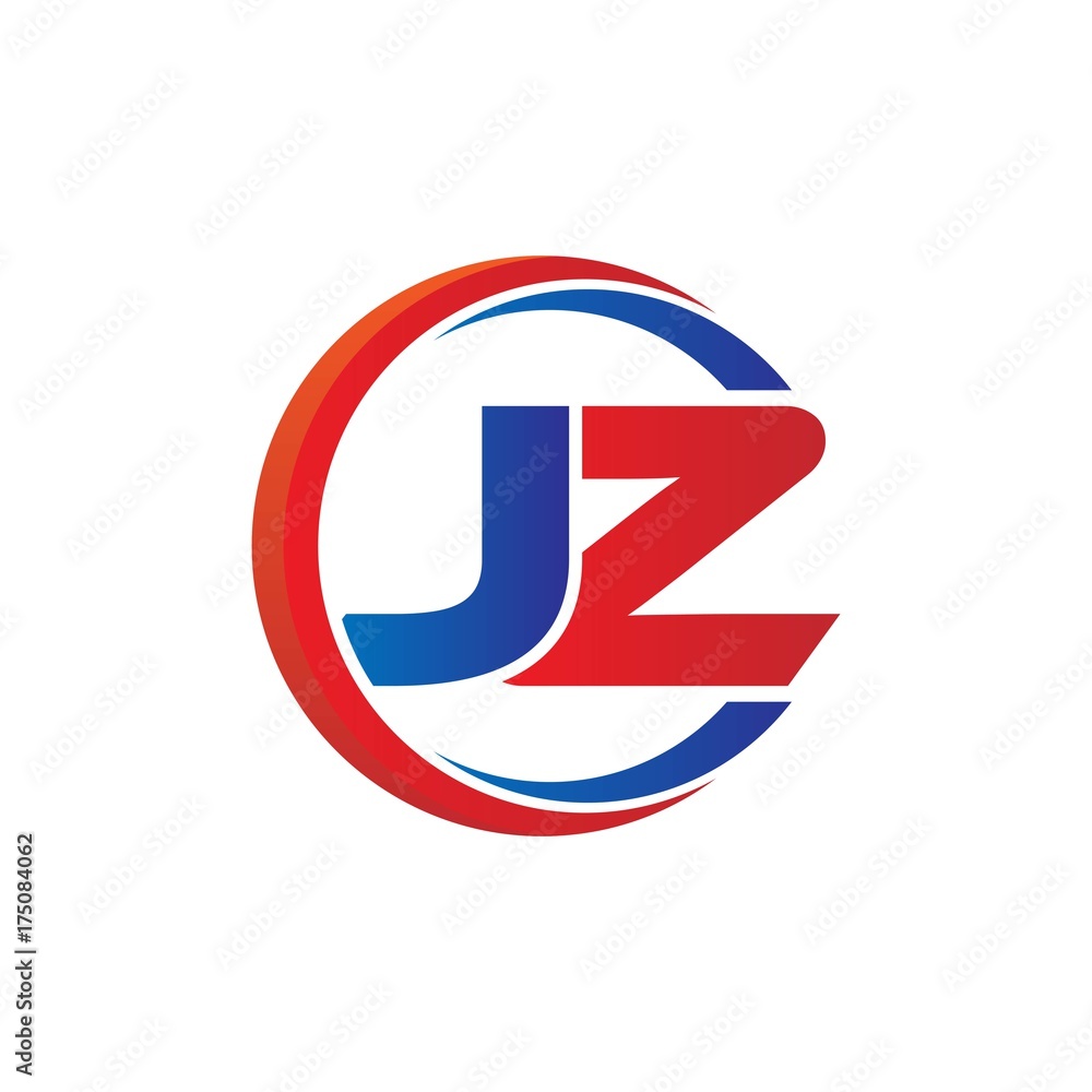 jz logo vector modern initial swoosh circle blue and red jz logo vector modern initial swoosh circle blue and red