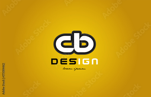 cb c b alphabet letter combination digit white on yellow background