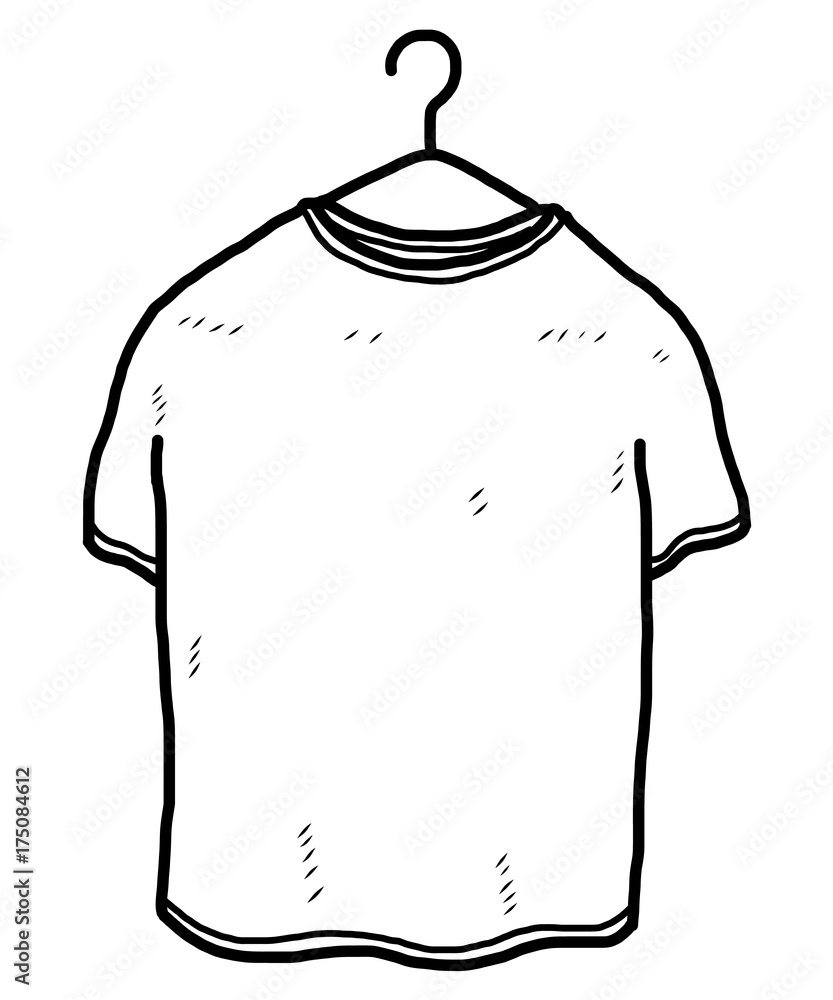 t-shirt / cartoon vector and illustration, black and white, hand