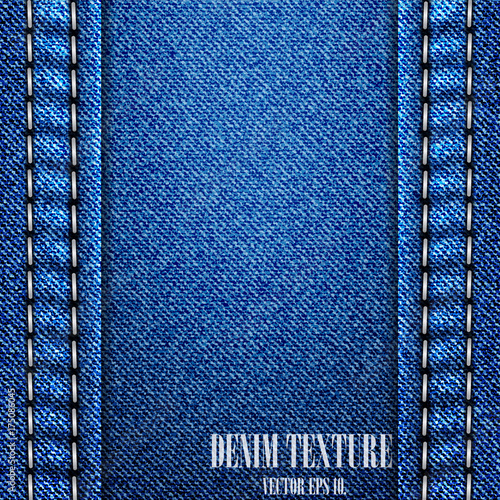 Blue Denim Texture Background, Vector EPS 10.