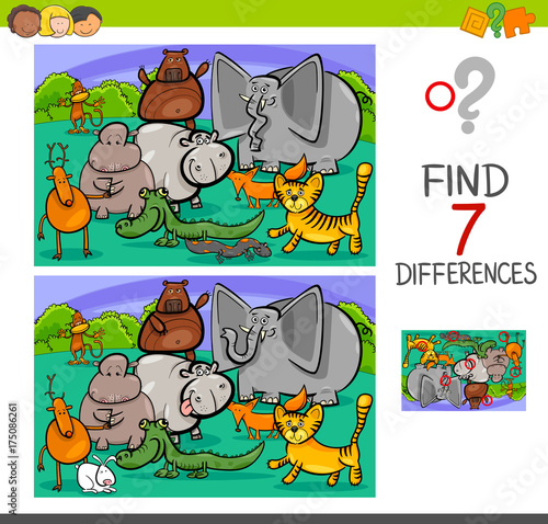 search differences game with animals