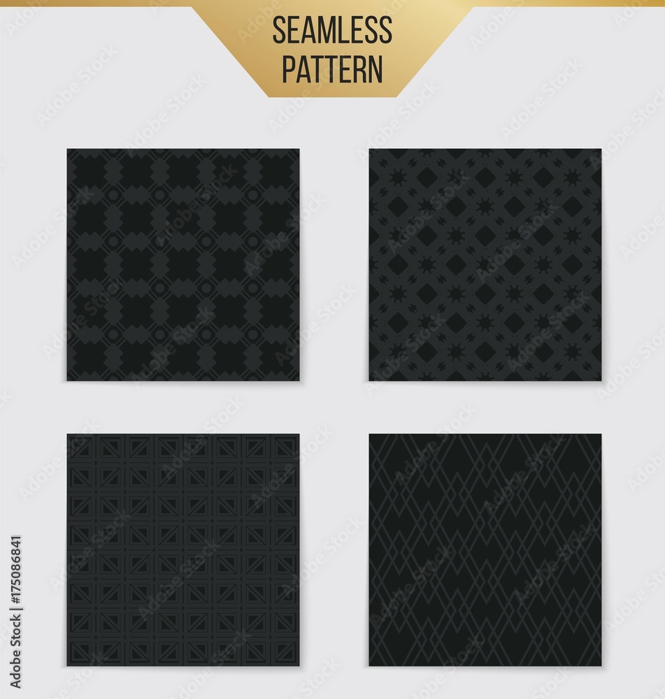 Abstract concept vector monochrome geometric pattern. Dark blue, gold minimal background. Creative illustration template. Seamless stylish texture. For wallpaper, surface, web design, textile, decor. Abstract concept vector monochrome geometric pattern. Dark blue, gold minimal background. Creative illustration template. Seamless stylish texture. For wallpaper, surface, web design, textile, decor.
