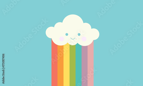 Proud rainbow cloud. Picture of a happy cloud with rainbow. Love is love. It doesn't matter anything else. Celebrate your love unconditionally. 