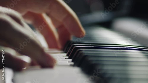 Gentle piano playing by a skilled master professional musician pianist