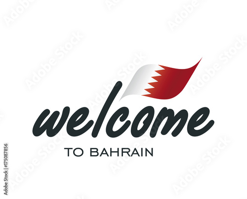 Welcome to Bahrain flag sign logo icon