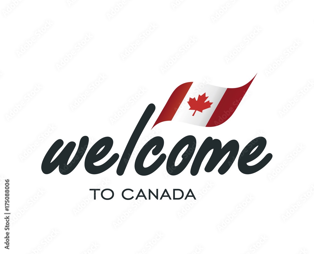 to Canada flag sign logo icon Stock Vector Adobe Stock