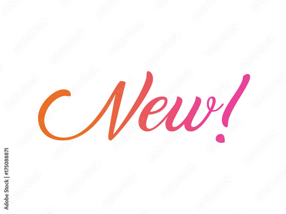 Fototapeta premium Colorful gradient isolated hand writing word NEW