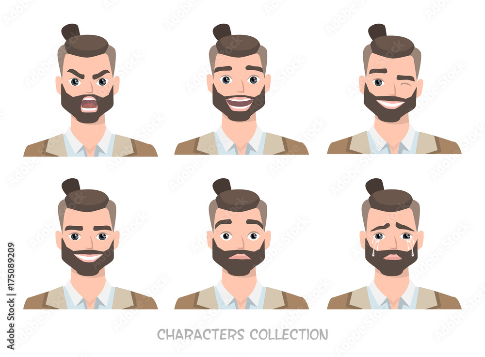 Set of emotions for business man. Set of emotions for business man.
