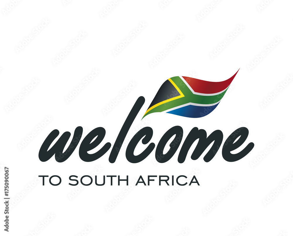 Welcome to South Africa flag sign logo icon Stock Vector | Adobe Stock