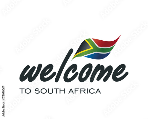 Welcome to South Africa flag sign logo icon
