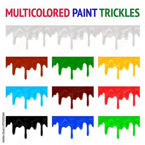Multicolored paint trickles