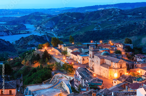 Night Stilo village, Calabria, Italy.