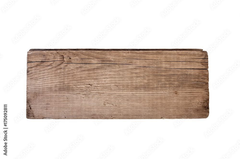 old wooden board  isolated on white background