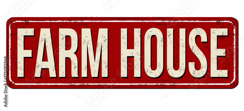 Farm house  milk vintage rusty metal sign