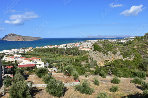 Platanias village and island Theodori,Crete,Greece