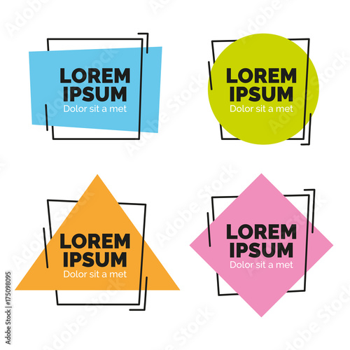 Banners flat trendy geometric vector