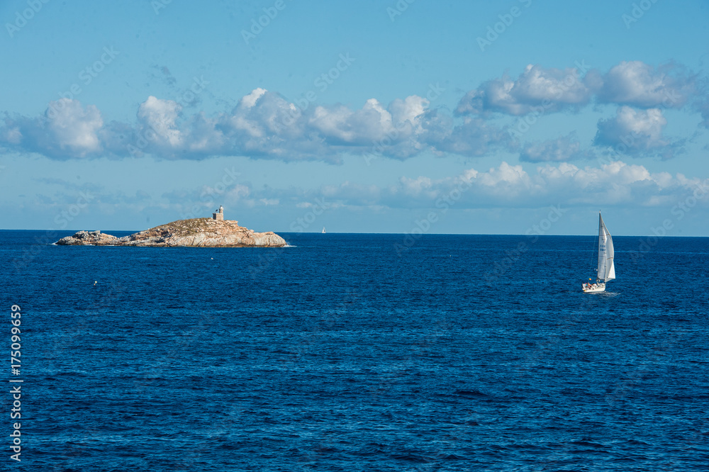 Veduta panoramica dello Scoglietto presso isola d'Elba