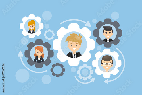 Team work gears.