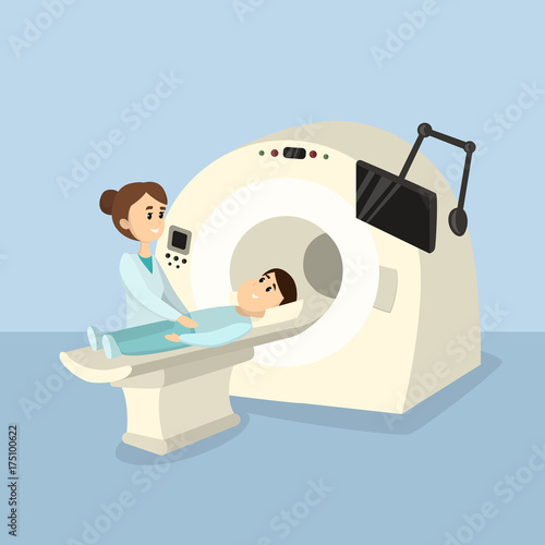 People at mri scan.