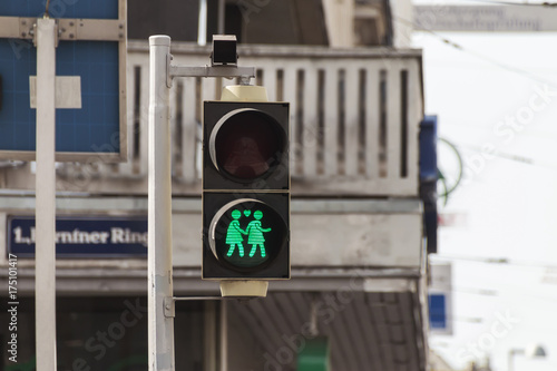 Gay friendly traffic light in Vienna, Austria