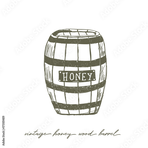 Vintage honey wood barrel