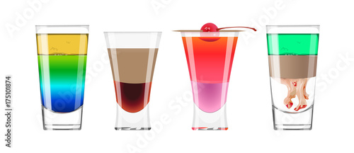 Alcohol shots set.