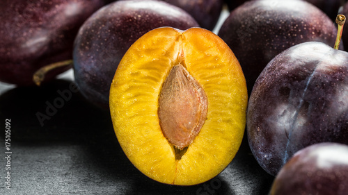 Fresh blue plums