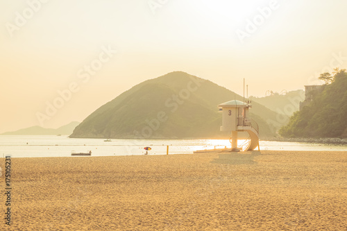 View of Repulse Bay beach in the southern part of Hong Kong Island,The Repulse Bay is one of the high end living area in Hong Kong.