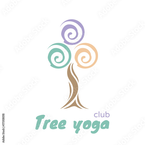 Vector illustration of multicolor tree.