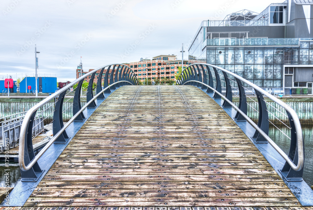Old Port area with wooden bridge Old Port area with wooden bridge