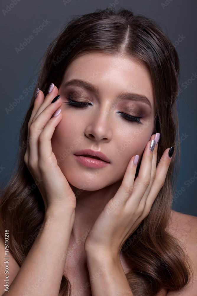 Portrait of a beautiful woman with creative make-up Portrait of a beautiful woman with creative make-up