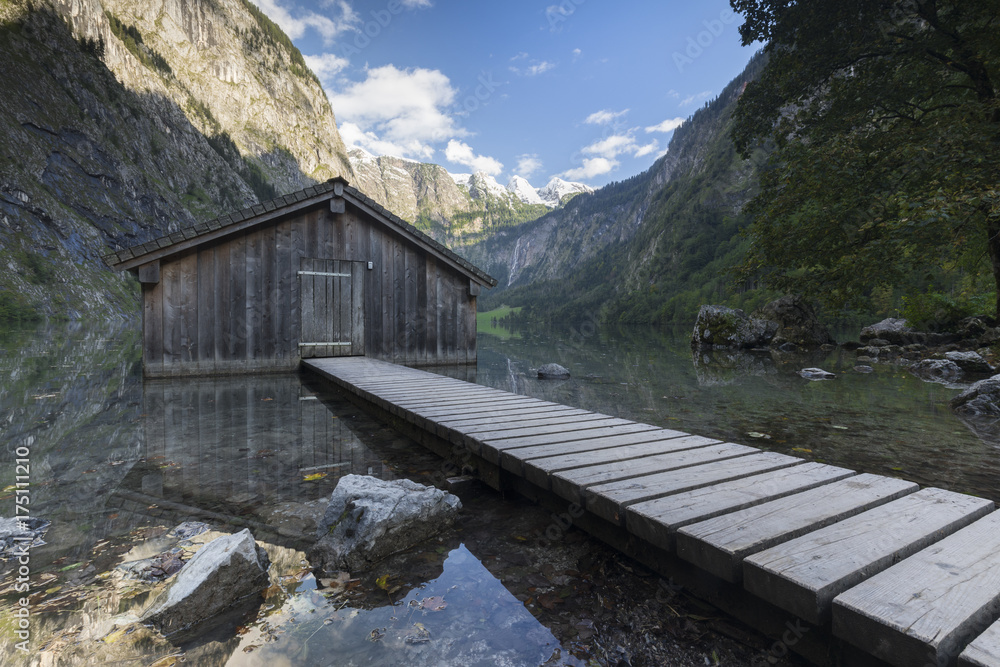 Bootshaus im Obersee im Berchtesgadener Land Bootshaus im Obersee im Berchtesgadener Land