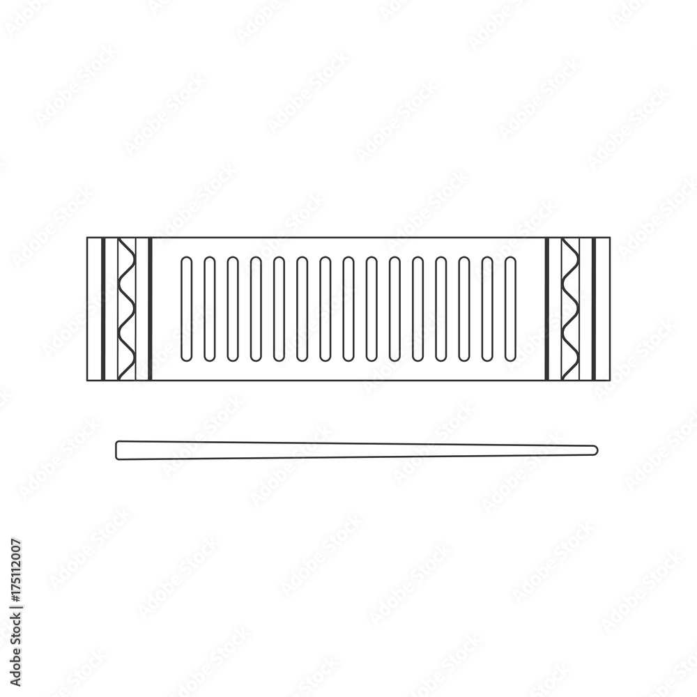 Isolated black outline decorative ornate reco-reco on white background. Line brazilian musical instrument for bateria of capoeira. Isolated black outline decorative ornate reco-reco on white background. Line brazilian musical instrument for bateria of capoeira.