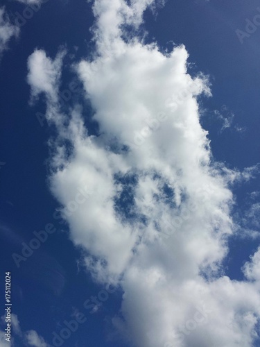 Beautiful clouds in blue sky, natural background © natalya2015